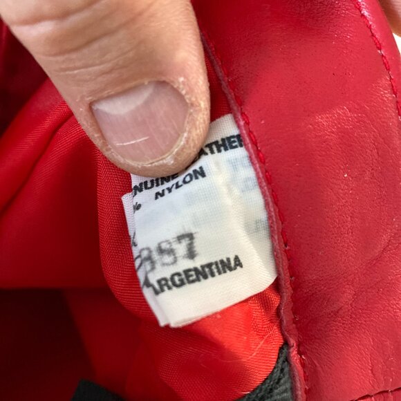 JC Comini Red Genuine Leather Pencil Skirt | Size S/6 | Made in Argentina - Picture 7 of 8